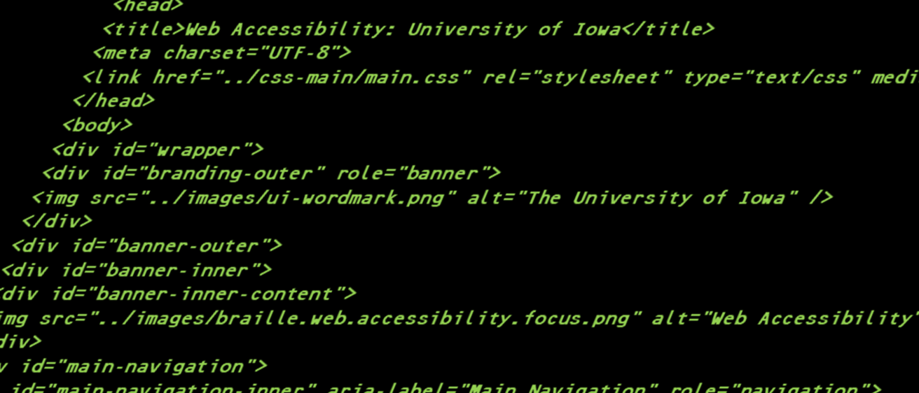 HTML5 code displayed in an editor